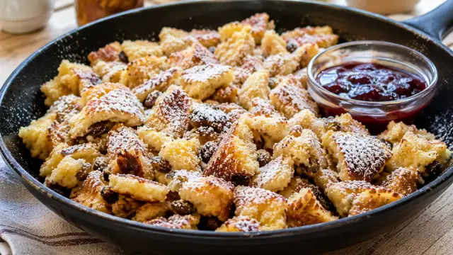Cisársky trhanec (Kaiserschmarrn) s džemom
