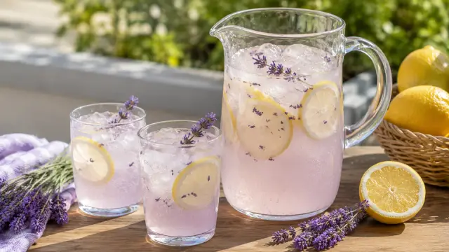 Domáca levanduľová limonáda s citrónom