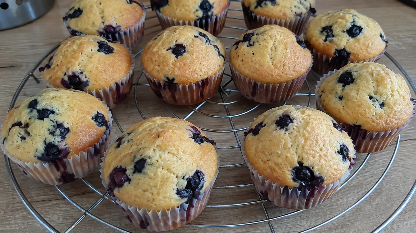 Hrnčekové čučoriedkové muffiny