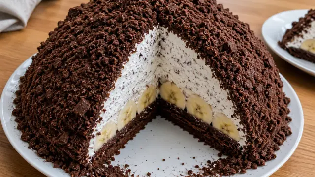 Domáca krtkova torta s banánmi
