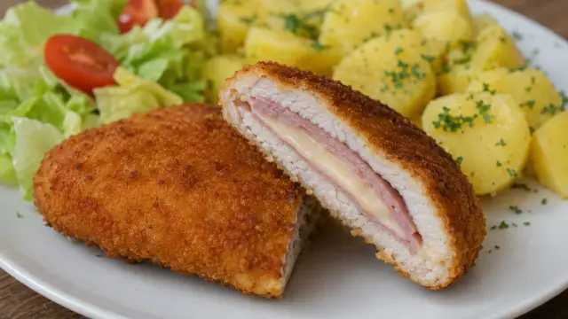 Kurací rezeň Cordon Bleu (plnený šunkou a syrom)