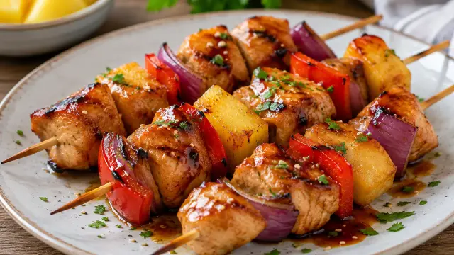 Kuracie špízy s ananásom a teriyaki omáčkou