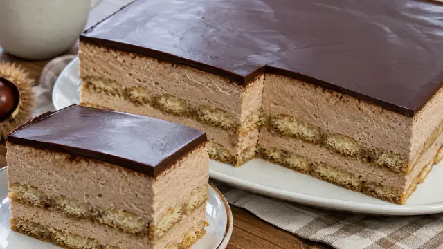 Nepečený gaštanový rez s mascarpone