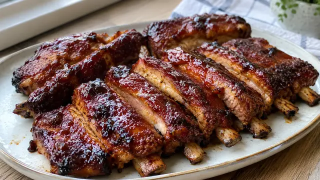 Pečené bravčové rebrá v medovej marináde (BBQ)