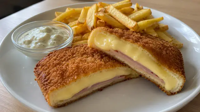 Plnený vyprážaný syr so šunkou
