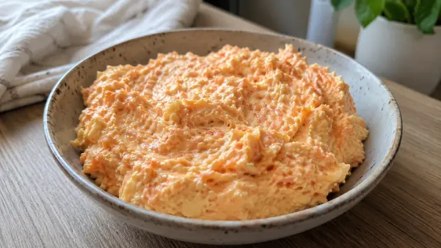 Pikantná syrová nátierka s cesnakom a mrkvou
