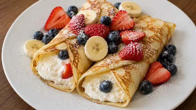Tvarohové palacinky s ovocím