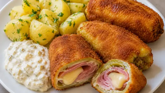 Vyprážaná paprika plnená syrom a šunkou