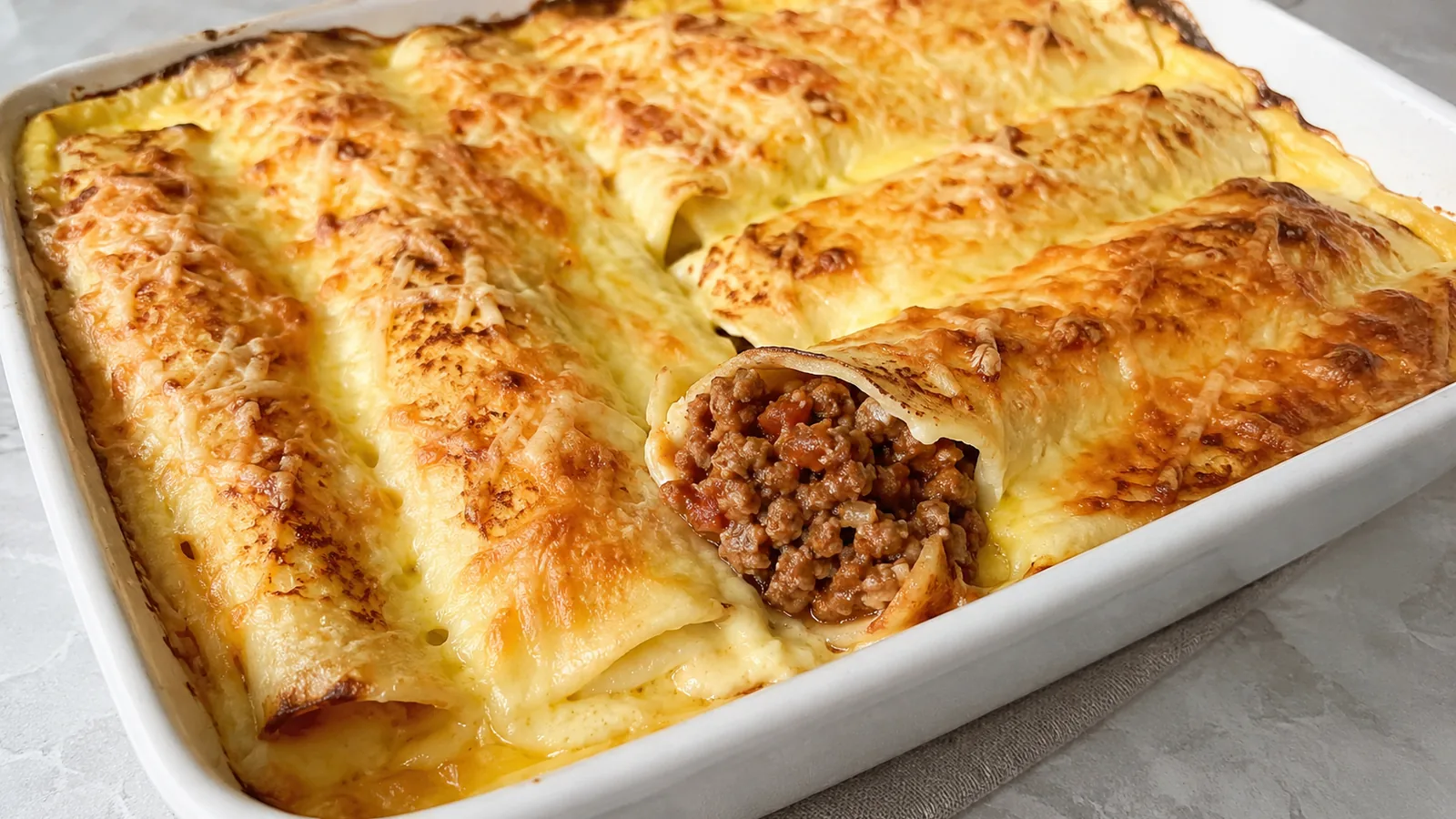 Zapekané palacinky plnené mletým mäsom